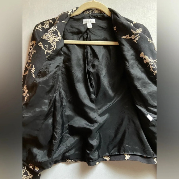 Charter Club 100% Silk button floral  blazer Sz 6 - Picture 7 of 10